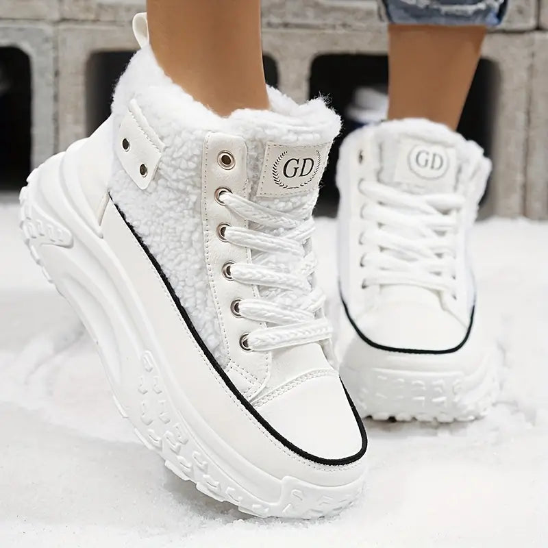 Kobieta | Śniegowce | Sneakersy Na Platformie | Wysoka Cholewka | Styl Casual