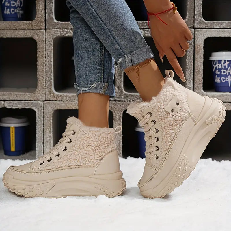 Kobieta | Śniegowce | Sneakersy Na Platformie | Wysoka Cholewka | Styl Casual